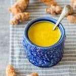 golden milk with fresh turmeric
